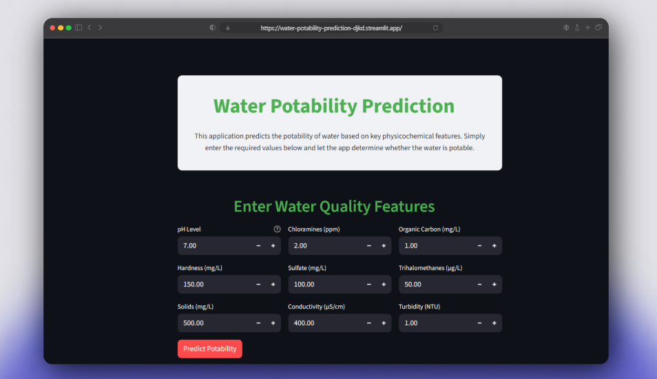 Water Portability Predictor